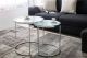 2 Set Chromed Side Tables With Metal Legs