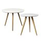 Latté Coffee Tables, Bamboo w/White Top, Set of 2