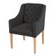 Bergamo Accent Chair - Armchair with Oak Legs - Onyx