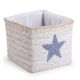 Straw Woven Box in Blue Star