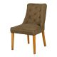 California Accent Chair With Oak Legs - Nut Brown