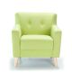 Green Retro Armchair With Wooden Legs