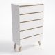 Dorothea Chest of 5 Drawers in White