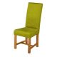 Kensington Satin Fabric Dining Chair with Solid Oak Legs - Olive Green