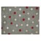 Grey Rug in Tricolor Grey - Red Polka Dots