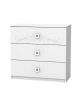 White  Tattoo Children's Wide Chest Of Drawers (3 Drawers)