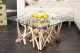 Light Driftwood Coffe Table With Glass Top