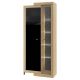 Modern Display Cabinet In High Gloss Black & Oak