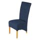 Mary Contemporary Dining Chair With Solid Oak Legs - Navy Blue