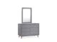 Grey Fabric Chest of Drawers with Mirror