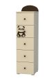 Panda Children's Narrow Chest Of Drawers (5 drawers)