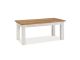 York White Table with Wooden Top