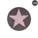 Reversible Round Rug with Star in Pink - Dark Grey