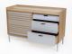 Sideboard with sliding door and three soft-close drawers