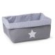 Canvas Striped Small Toy Box in Grey