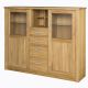 Oak Display Cabinet With 2 Doors And 4 Drawers