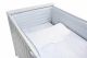 The Cot Bed Protector in White and Light Blue