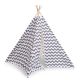 Tipi Tent in Grey and White ZigZag