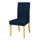Vasa Dining Chair With Satin Fabric And Changeable Cover - Navy Blue