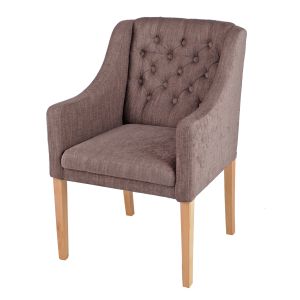 Bergamo Accent Chair - Armchair with Oak Legs 