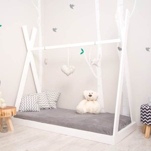 Wooden Kids Teepe Bed in White